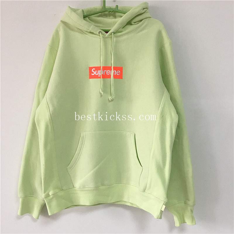 Supreme Hoodie Mint Green With Red Box Logo