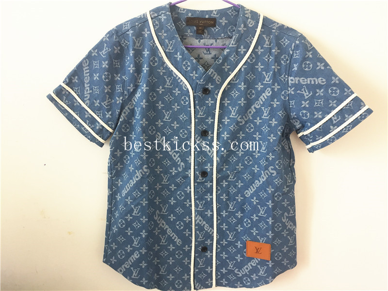 Supreme x LV Denim Shirt Blue