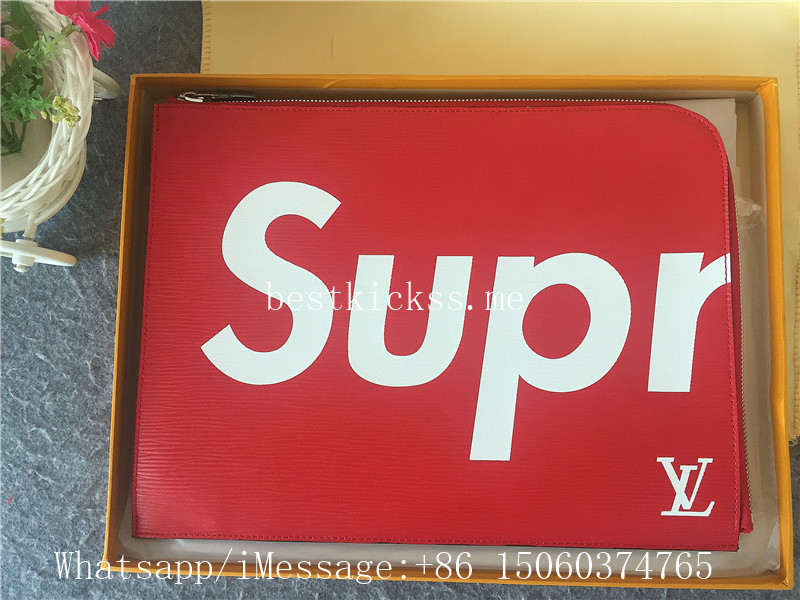 LV Supreme Red Handbag With Original Box