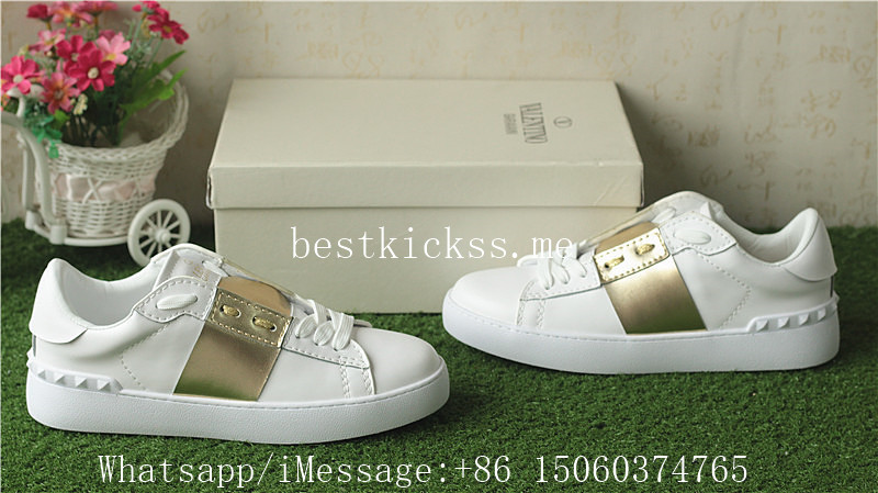 Valentino Garavani White Gold Strap Sneaker