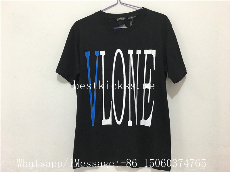 Vlone T-Shirts Black Blue