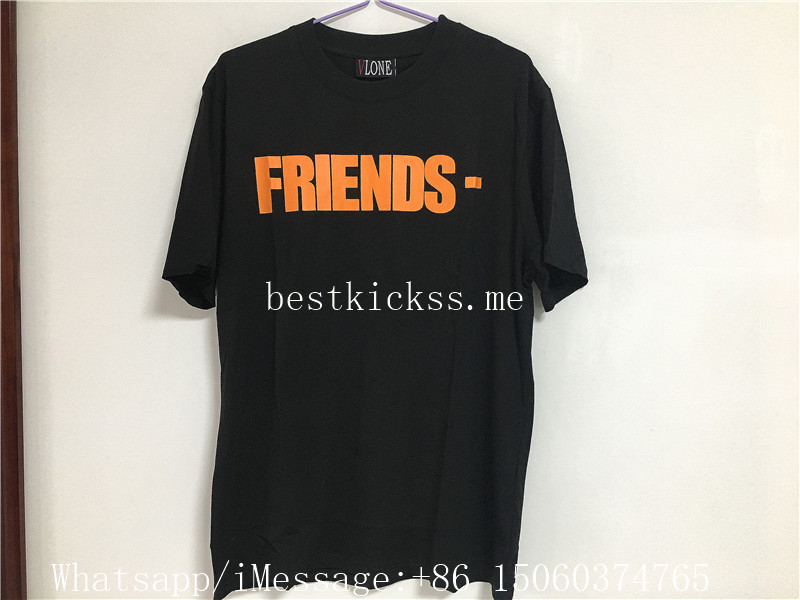 Vlone Friends Tshirt Black With Orange V On Back