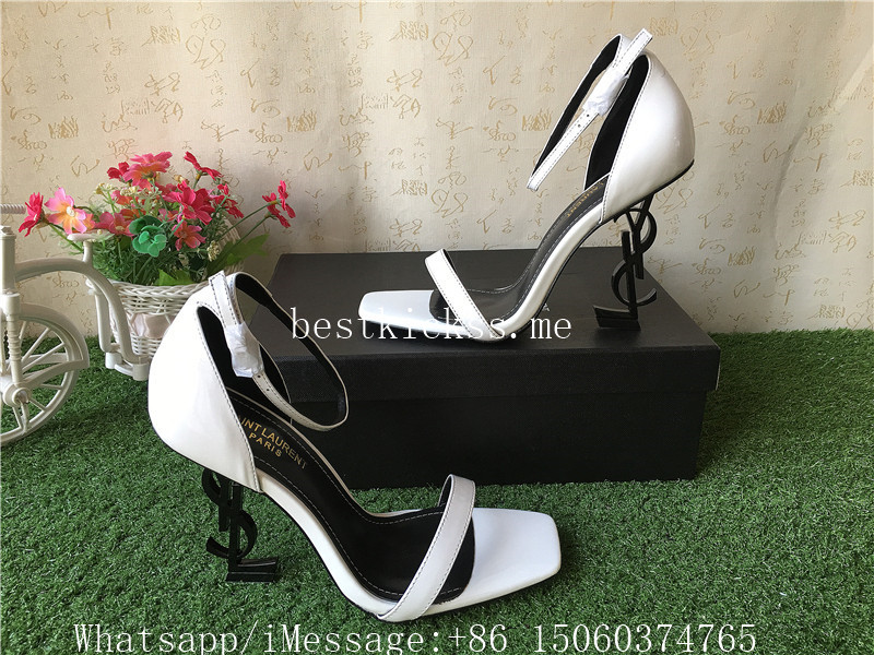 YSL Saint Laurent Opyum High Heels Sandals white