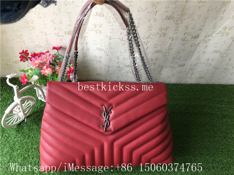 YSL Saint Laurent Leather Wine Red Bag