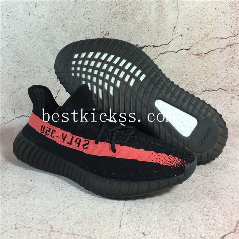 Adidas Yeezy Boost 350 V2 Black Red Stripe