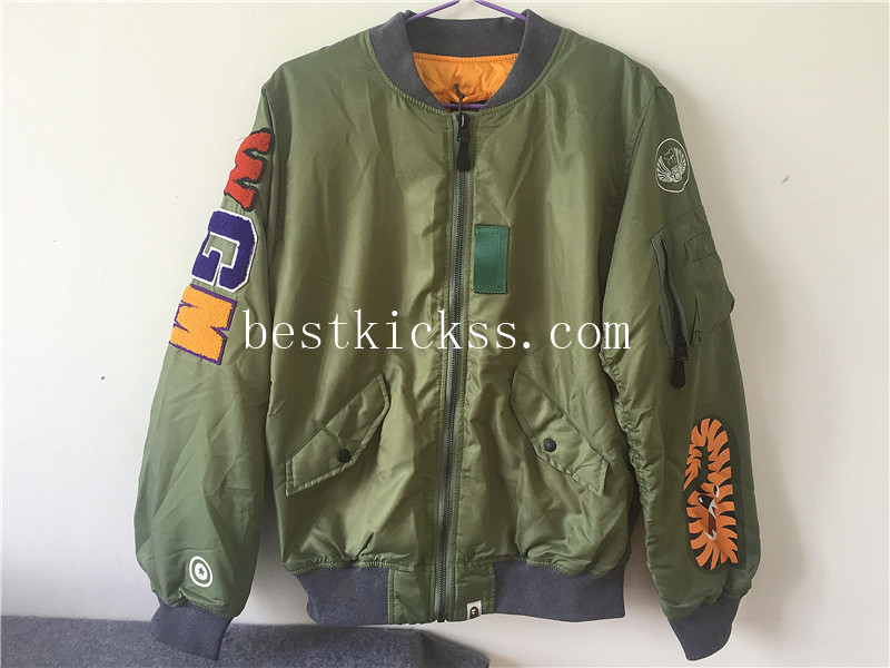 Bape Green Face Shark Ma-1 Jacket