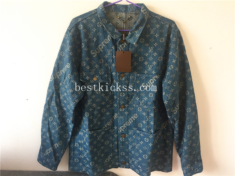 LV X Supreme Denim Jacket blue