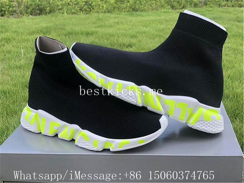 Balenciaga Speed Sock Graffiti Black Fluorescent