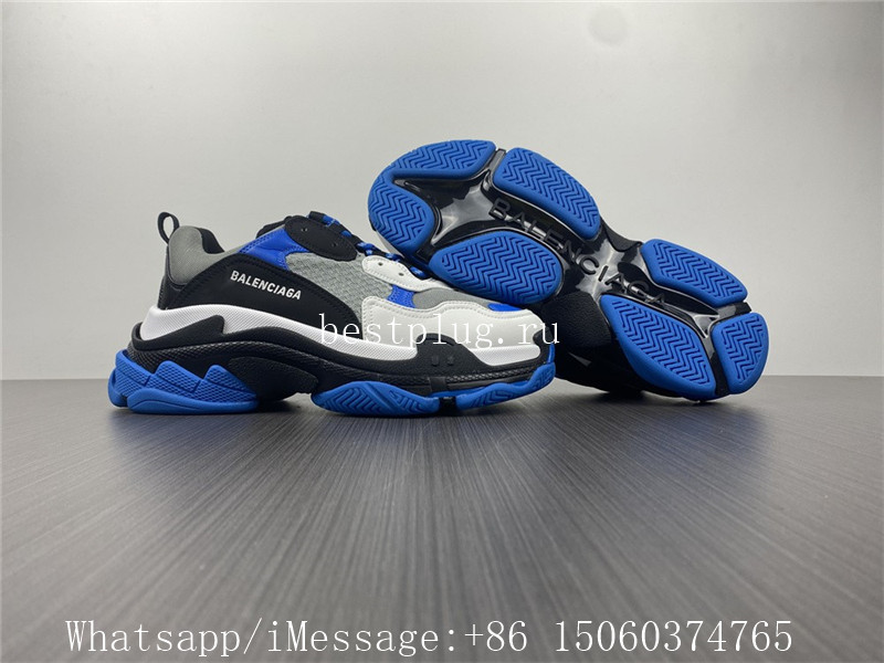 Balenciaga Triple S Sneaker Not Washed Blue White Grey Black