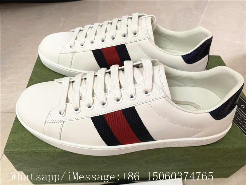 Best Gucci Ace Embroidered Sneaker Low Top White Blue