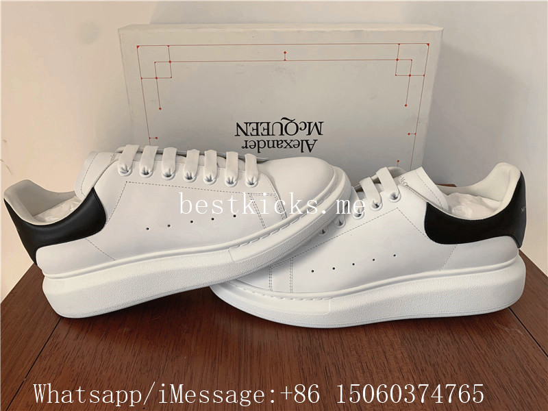 Best Alexander McQueen Sneaker White Black Leather