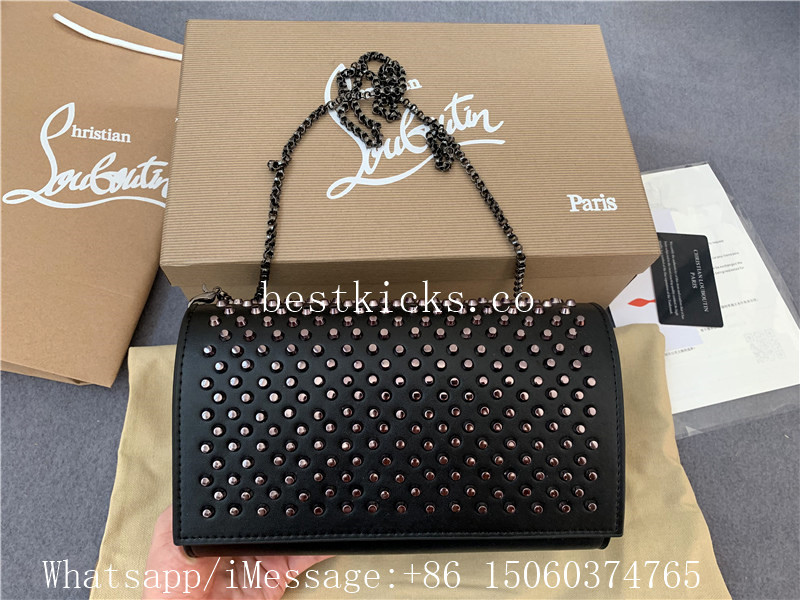 Christian Louboutin Spikes Paloma Clutch Black Shoulder Bag