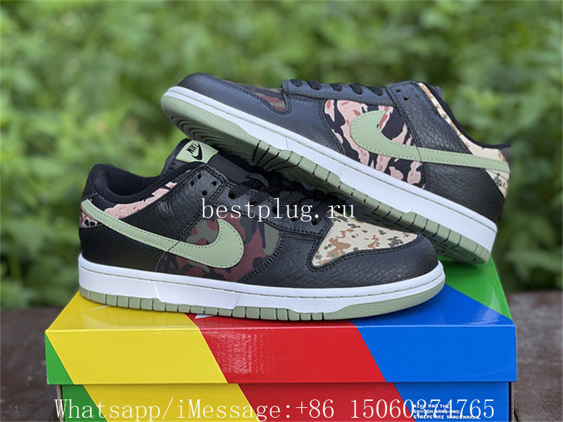 Nike Dunk Low SE Black Multi-Camo Crazy Camo Oil Green