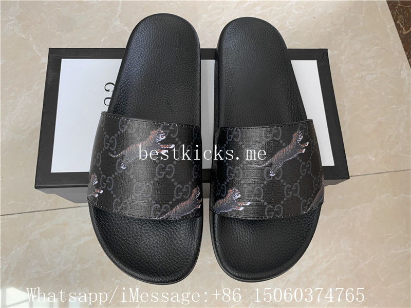 Gucci Slide Black with Tiger Slippers