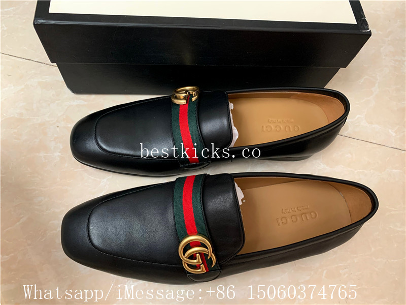 Best Gucci Leather Loafer with Double G Black