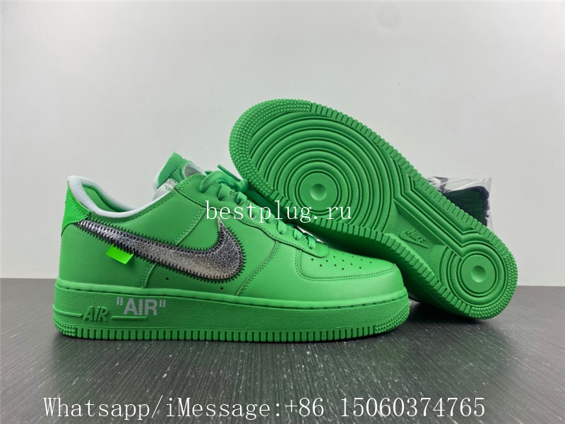 Off White x Nike Air Force 1 Low Light Green Spark Brooklyn