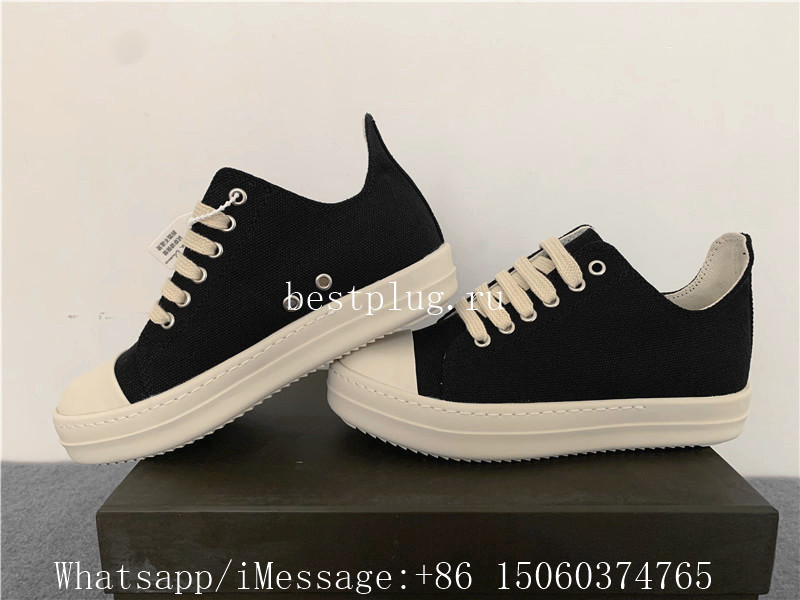 Rick Owens RO Sneakers Low Canvas Black White