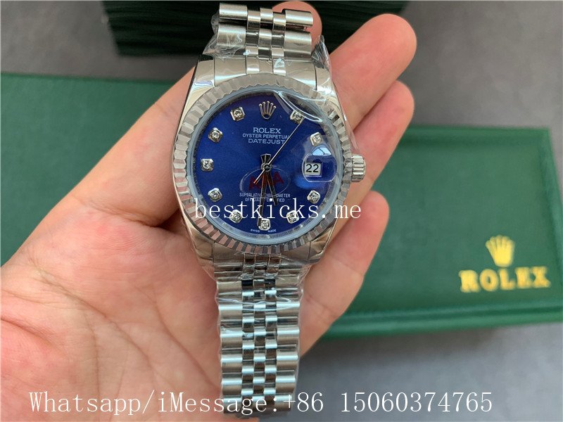 Rolex Watch Silver Blue