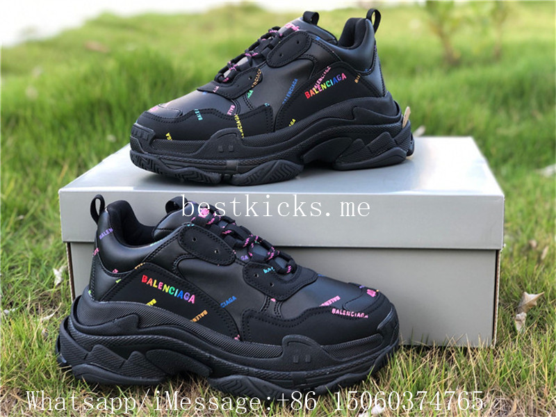 Balenciaga TripleS Black With Colorful Letters