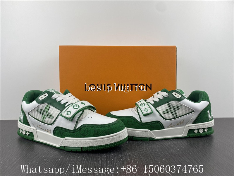 Louis Vuitton Trainer Sneaker Green White