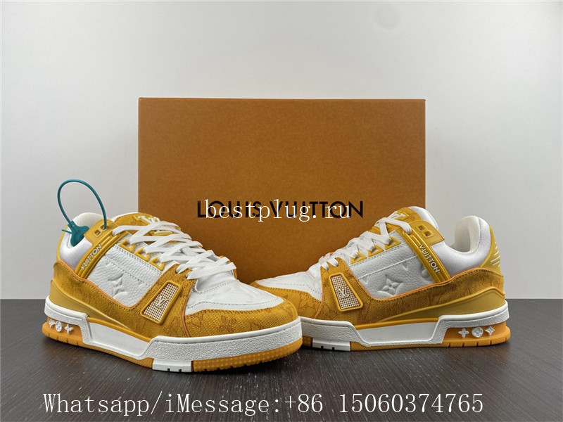 Louis Vuitton Trainer Sneaker White Yellow