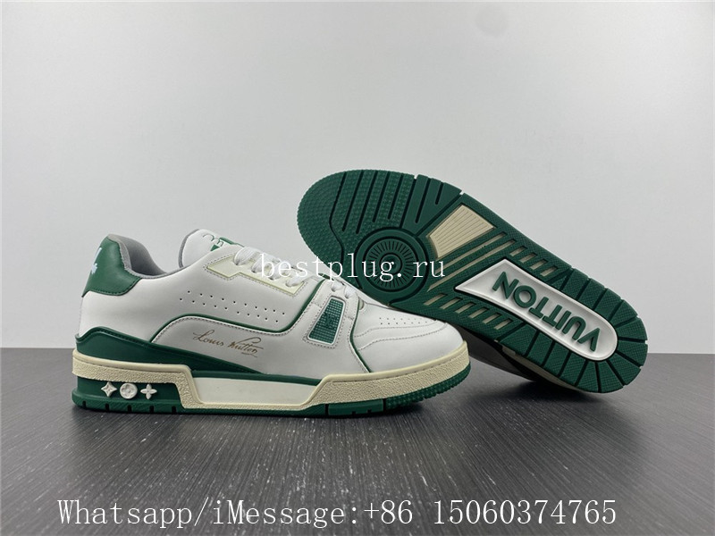 Louis Vuitton Trainer Sneaker White Green